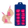 100 szt./zestaw Pełnoklejące Szpiczaste Sztuczne Paznokcie Jednolity Kolor Naklejki Manicure Akcesoria
