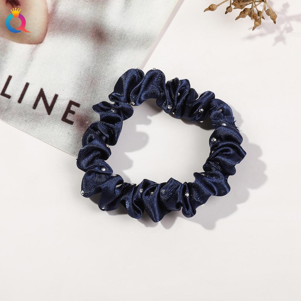 Satin Großes Scrunchie Einfarbig Kordelfarbe Dinza Pferdeschwanz Kugel Haargummi