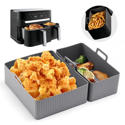 2 stuks Set Siliconen Airfryer Mat AirFryer Bakvorm Herbruikbare Oven Bakplaat Pad Anti-aanbak Mandje Voeringen Pot Keukengereedschap