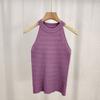 Summer Korean Solid Color Halter Neck Sleeveless Slim Twist Knit Vest For Women