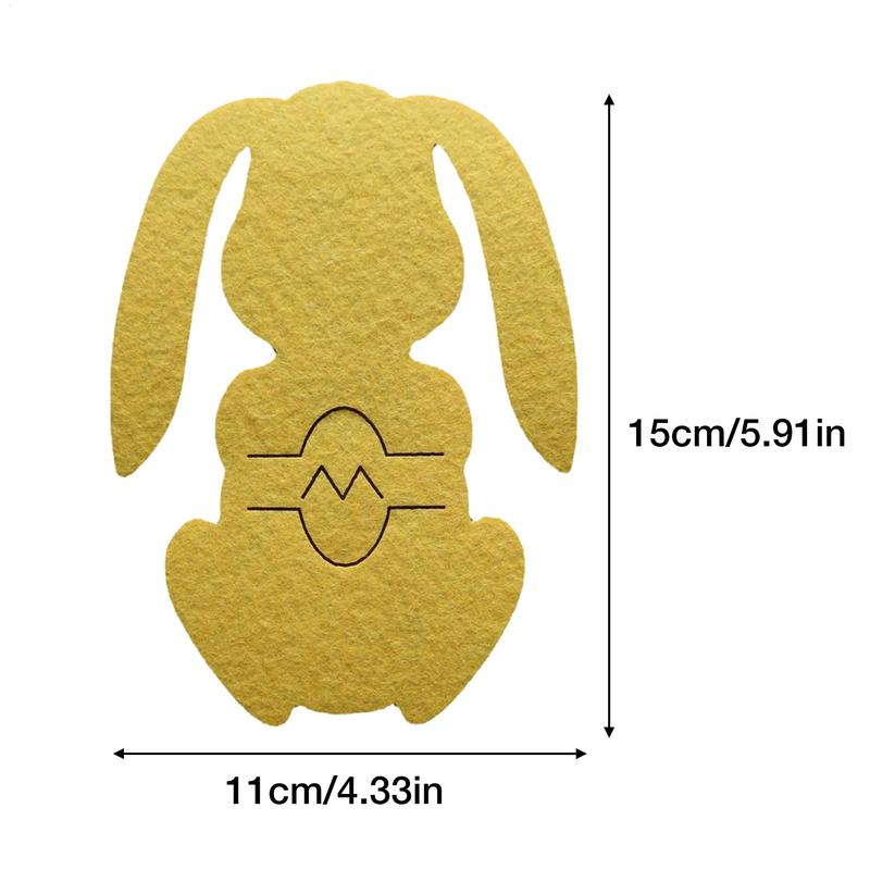 4pcs Easter Bunny Tableware Holders Reusable Rabbit Pattern Knife Fork Bag Creative Easter Party Cutlery Kitchen Accessories
