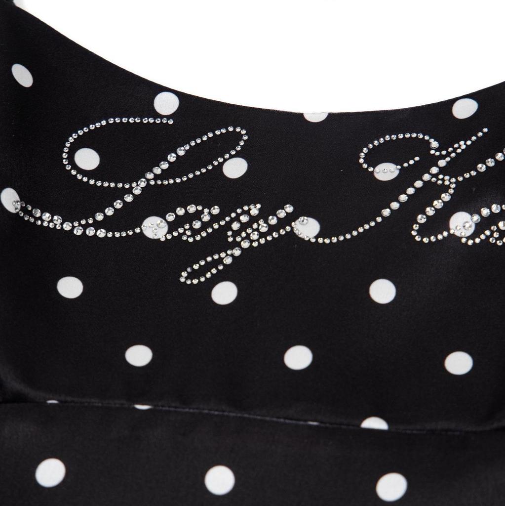 Summer '26 American Retro Polka Dot Rhinestone Strappy Dress for Women