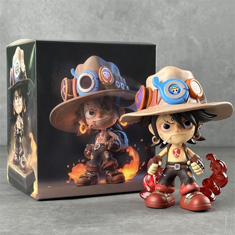 One Piece Q Version Figure Cute Nika Luffy Zoro Sanji Yamato Model Statue Anime Collectible