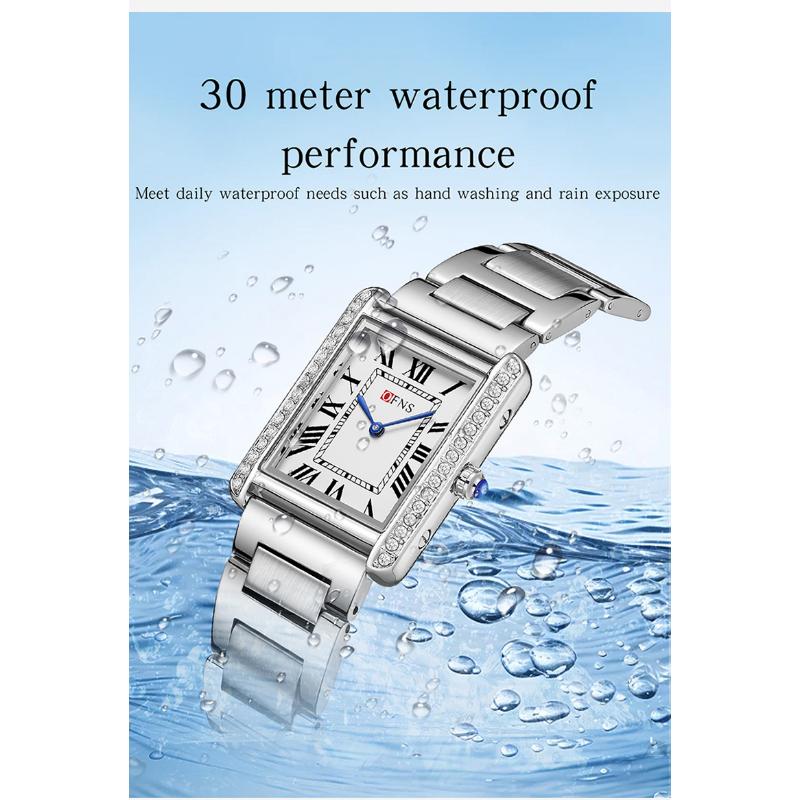 SANDA Vintage Diamond Quartz Watch Roman Scale Square Dial Waterproof Couple Fashion Quartz Men and Women's Watch