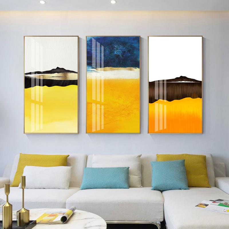 

Современная абстрактная красочная золотая фольга оранжевого и синего цвета, холст, картина, принт, плакат, настенные художественные картинки для гостиной, прохода, домашний декор