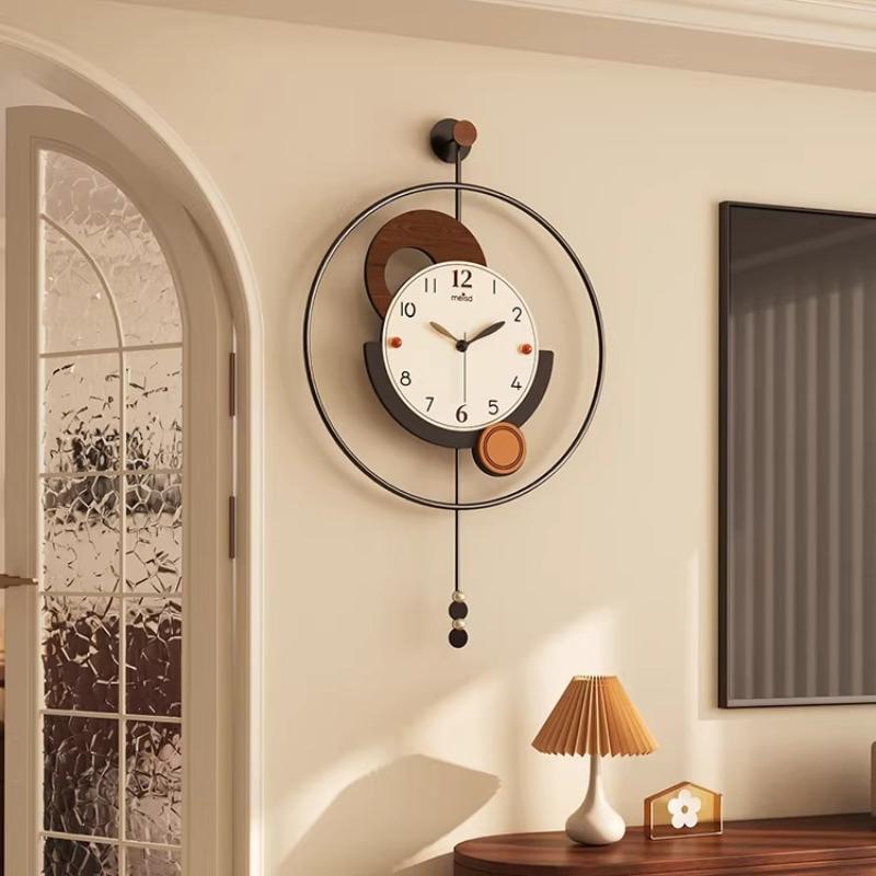 Creative Wall Clock Living Room Light Luxury Wall Watch Modern Entrance Silent Pendulum Clock Bedroom Decoration Accessories