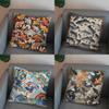2D Colorful Koi Fish Pattern Decorative Pillow Cover Pattern Cushion Cover Suitable For Sofa Bedroom Car Pillow Cover
