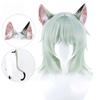 Chainsmoker Katze Yaniko Satou Cosplay Perücke Gemischte Flauschige Faserhaare Mit Katzenohren Yani Neko Anime Haarteil Halloween Cosplay