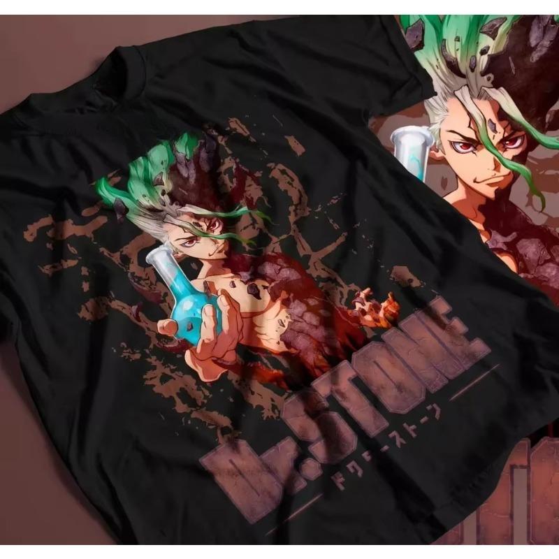 

Dr.Stone Suika Футболка Сэнку Исигами Тайдзю Оки Рюсуй Аниме Черная Подарочная Футболка 2025SS Аниме Футболка Повседневная Хлопковая Оверсайз Футболка S