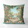 Vintage Floral Leopard Throw Pillow Covers for Home Decor Polyester Sofa Cushion Cov Headboard Pillow (Without Pillow Core