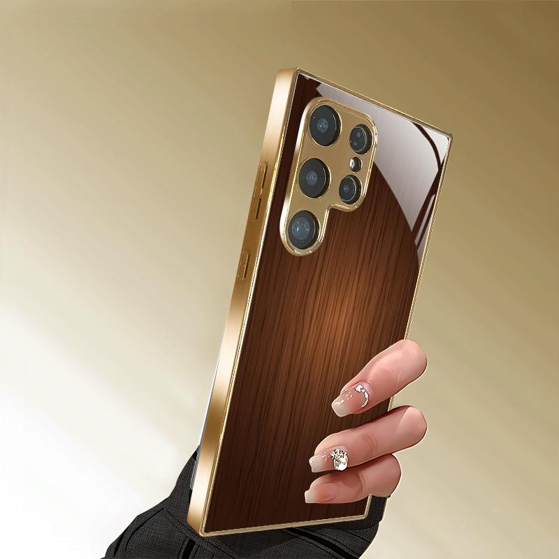 Textured Pattern Gold-Plated Phone Case Suitable for Samsung Galaxy S26 S25 S24 S23 Ultra S22 Ultra S20 Ultra 56 A72 A73 5G