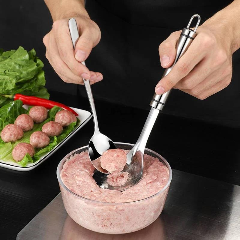 304 Stainless Steel Rice-meat Dumplings Spoon Household Kitchen Production Rice-meat Dumplings Spoon Small Tool Meatball Maker 4