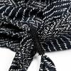 Triangular Scarf Belt Sash with Black and White Geometric Stripe Pattern, Direct-Knot Closure, Waistband Girdle for Flexible Waist Styling