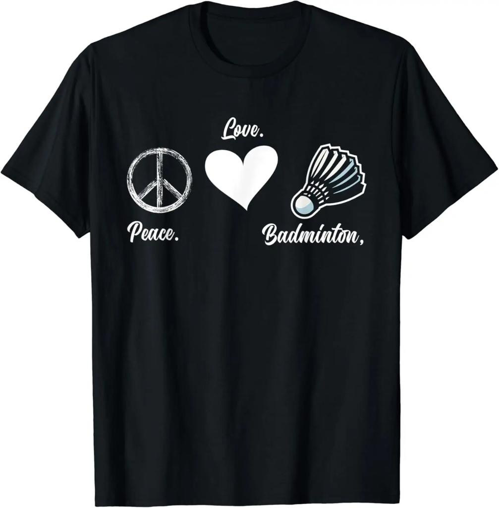 Badminton Love Happy Team Player Coach Tshirt Funny Unisex Clothing Tops Streetwear Graphic T Shirts Ropa Hombre