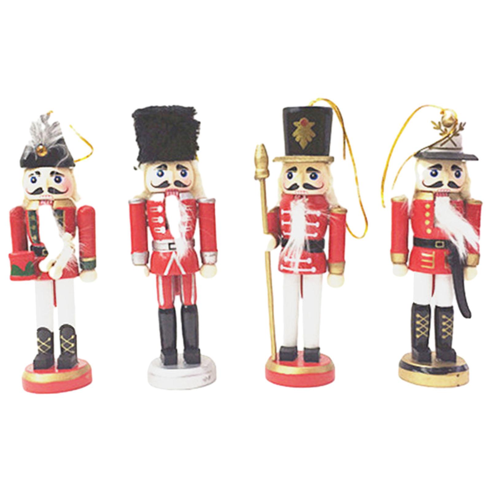 

Christmas Tree Nutcracker Wood Hanging Ornament Creative Decoration for Xmas Home Display красный