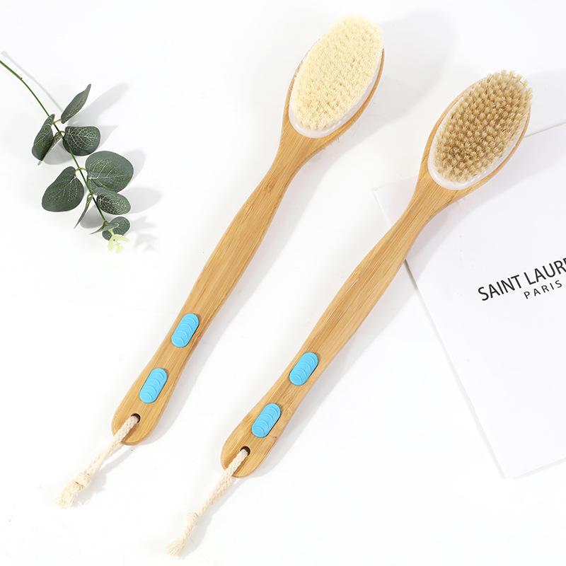Dry Skin Wood Body Brush Exfoliation Natural Bristle Back Brush Massager Bath Shower Back Spa Scrubber Dry Massage Brush Tools