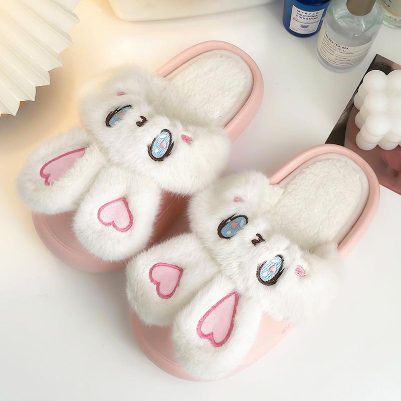 

Cotton slippers women s winter indoor home plush warm thick bottom non-slip removable couple cartoon men s winter comfort 36-37 [Suitable for 35-36 feet]