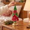 Resin Christmas Tree Figurine Seasonal Tapered Decor with Gold