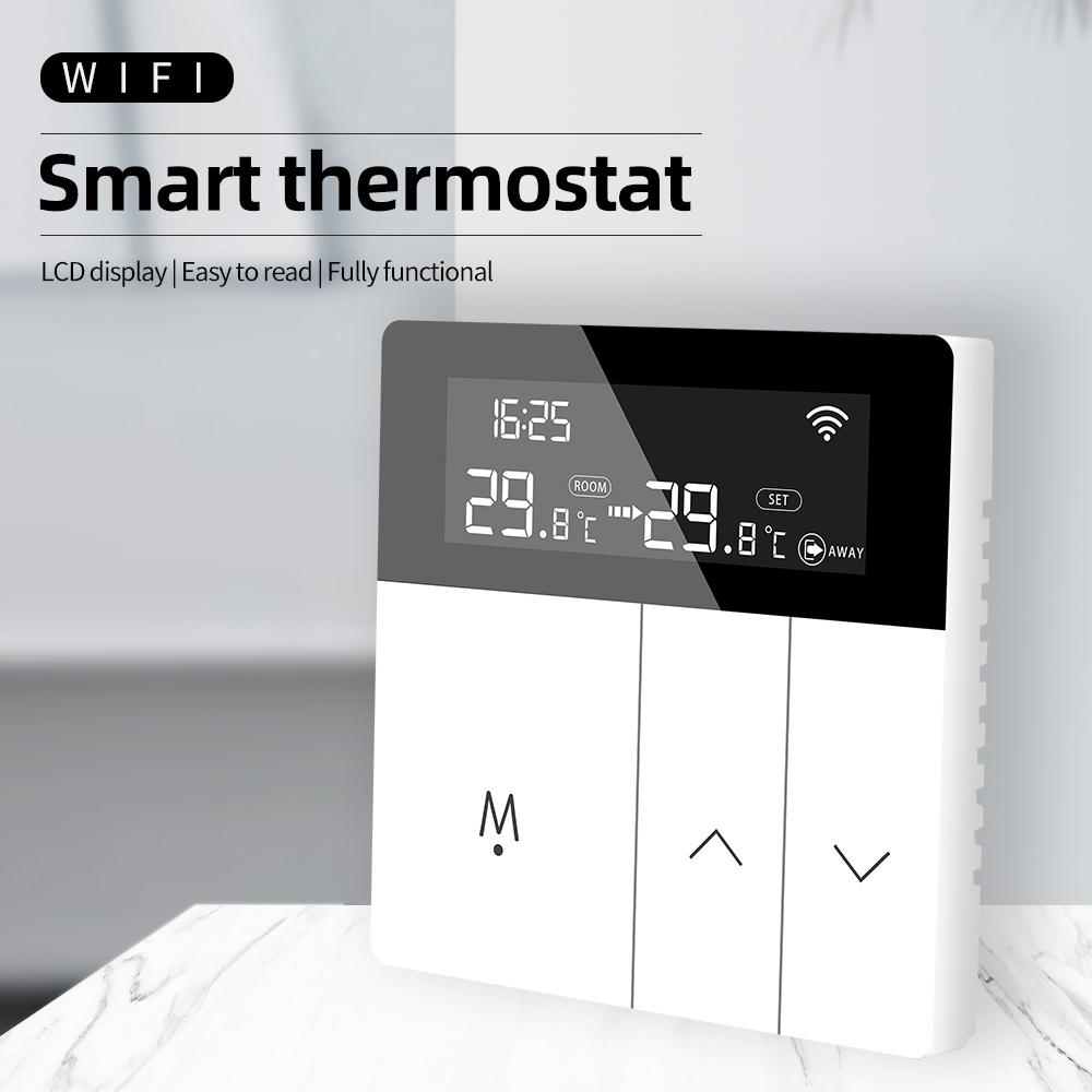 Tuya WiFi Elektrischer Temperaturregler 220V Intelligenter Fußbodenheizungs-Thermostat Sprach-Fernbedienung Digitales Thermostat für Zuhause