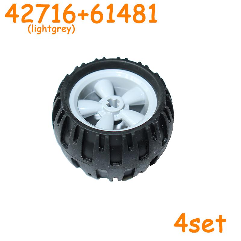 Non-Toxic 56145 42716 55978 15413 70695 Tire Wheel Cross Hole Set Car Truck Wheels Hub Technical Bricks Moc Motorcycle Building Blocks