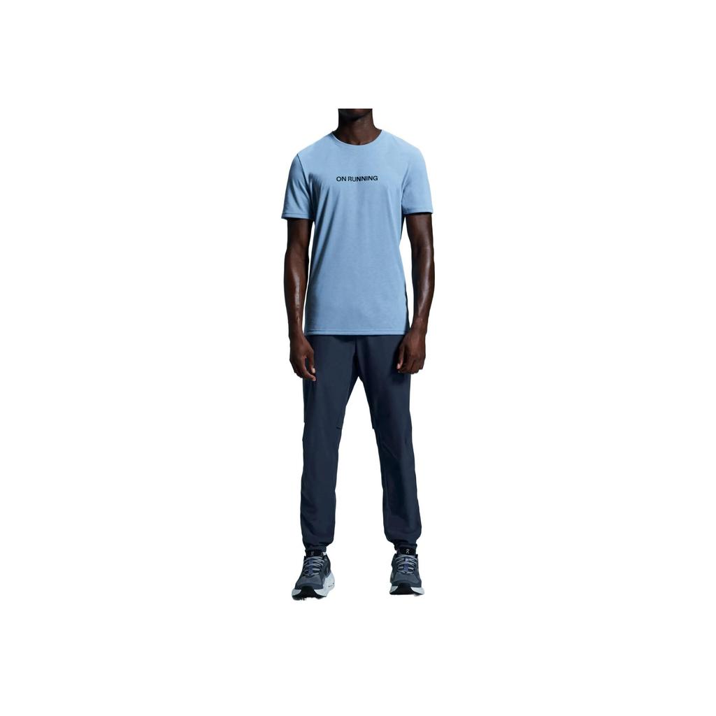 On Run Round Neck Comfortable Casual Short Sleeve T-Shirt Men Tops Light-Gray Blue 1ME30370732
