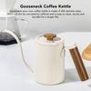 304 Stainless Steel Pour Over Coffee Kettle Wood Handle Narrow Spout Kettle  Home Kitchen