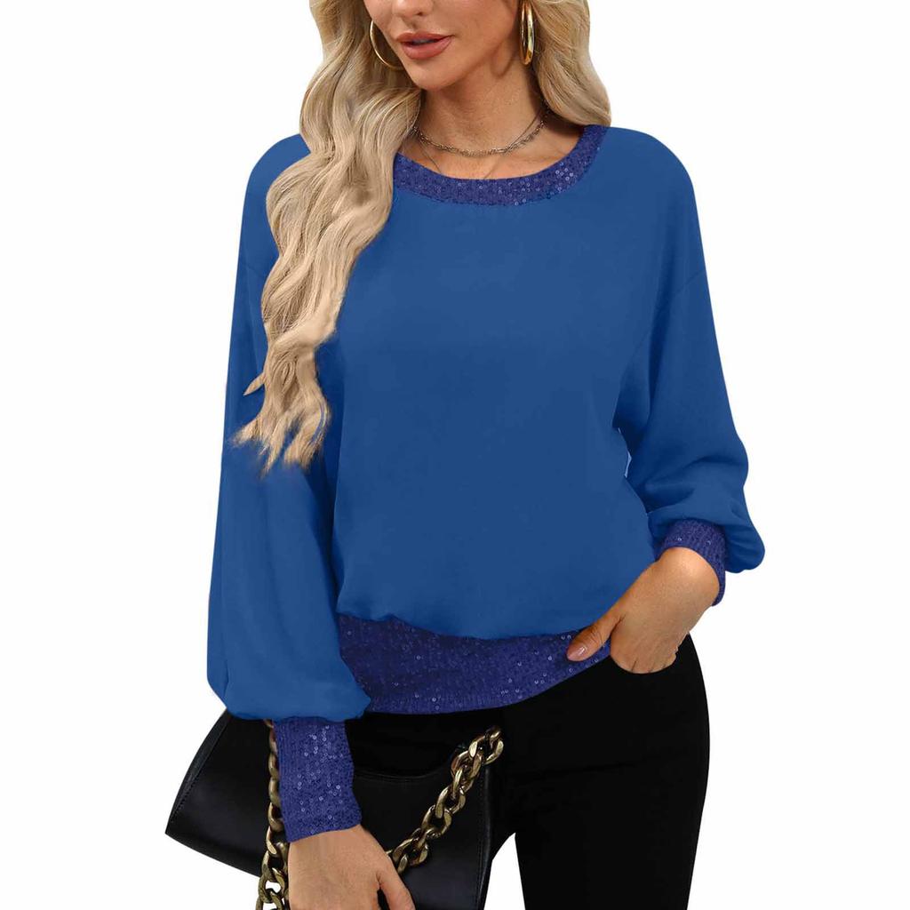 Women's Velvet Pullover Sweatshirt Casual Loose,Fit Color Long,Sleeve Top