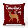 New Red Snowman Christmas Pillow Case Line Printed Pillow Case Festive Room Sofa Decoration Cushion Case