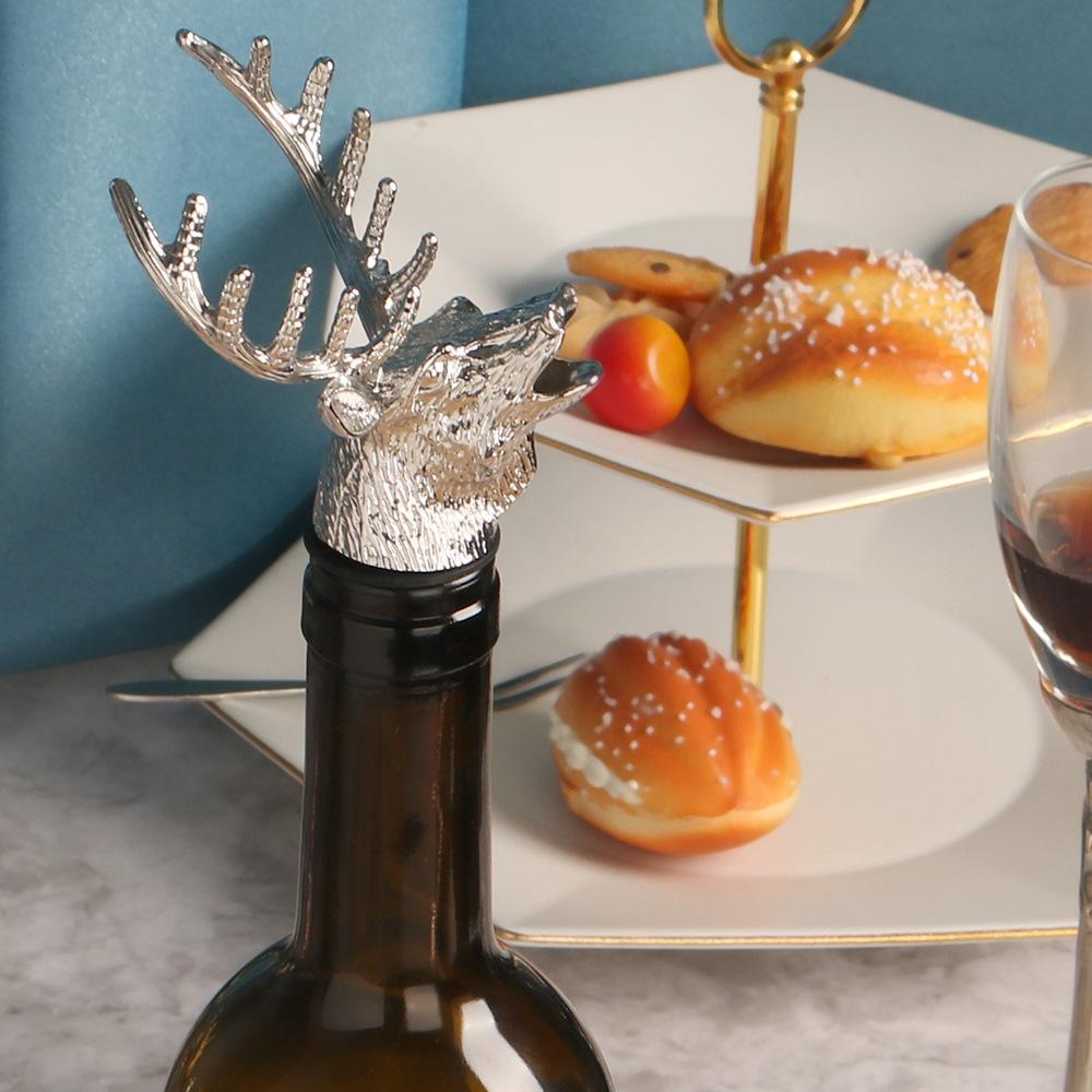 Stainless Steel Wine Bottle Stopper Deer Elk Lion Wine Mouth Pourer Kitchen Tools Bar Decor Accessories