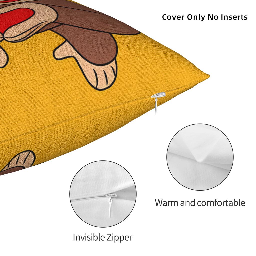 Cartoon Monkey C-Curiouss Georges Pillow Case Cute Funny Pillow Cover Print Pillowcases For Office Car Home Decor