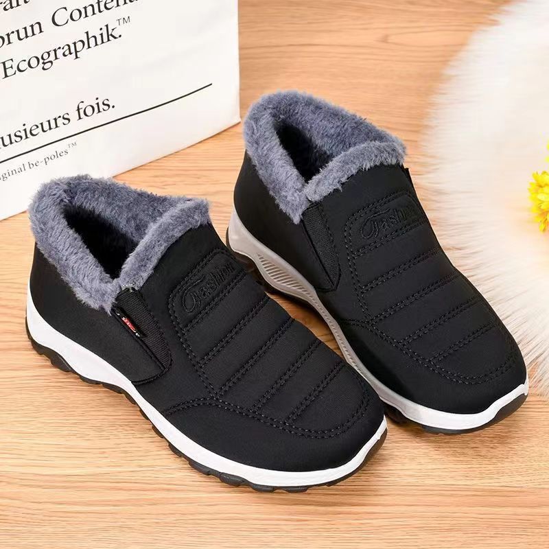 Winter Cloth Shoes Men's Cotton Shoes with Velvet Warmth for Middle Age/Elderly Dad Shoes Anti Slip  Wear Resistant Bull Tendon Bottom Cotton Boots