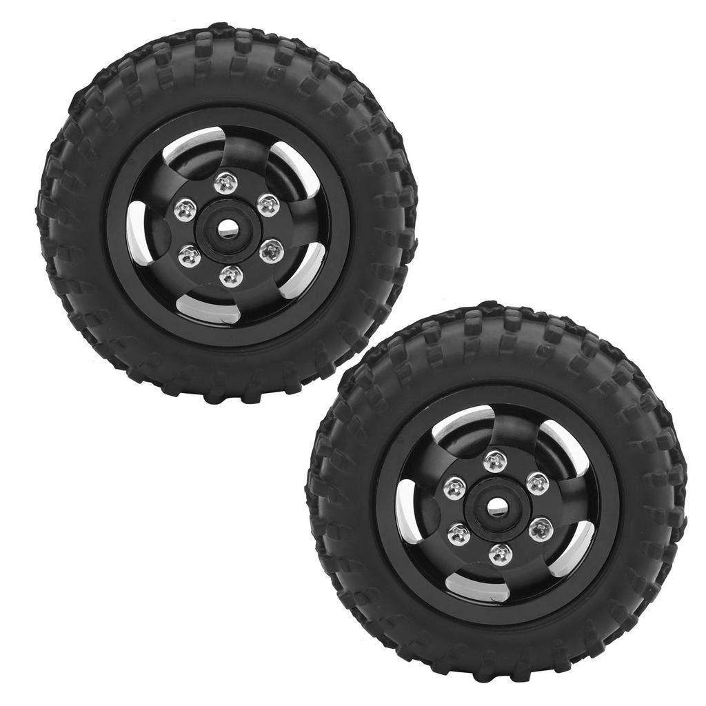 D12005 52mm RC Car Tyre Rubber Aluminium Alloy AntiSkid Tires for WPL D12 110 RC Truck(Black BL )