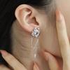 AB Asymmetrical Daisy Stud Earrings: Trendy, Sweet, and Fashionable Flower Tassel Needle Jewelry for Women.