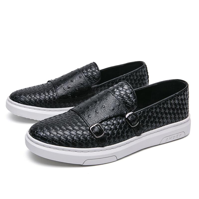 

Деловые официальные туфли с двойной пряжкой для мужчин, повседневная мужская обувь, элегантные износостойкие мокасины, мужские туфли из кожи с текстурой крокодила 46 чёрный