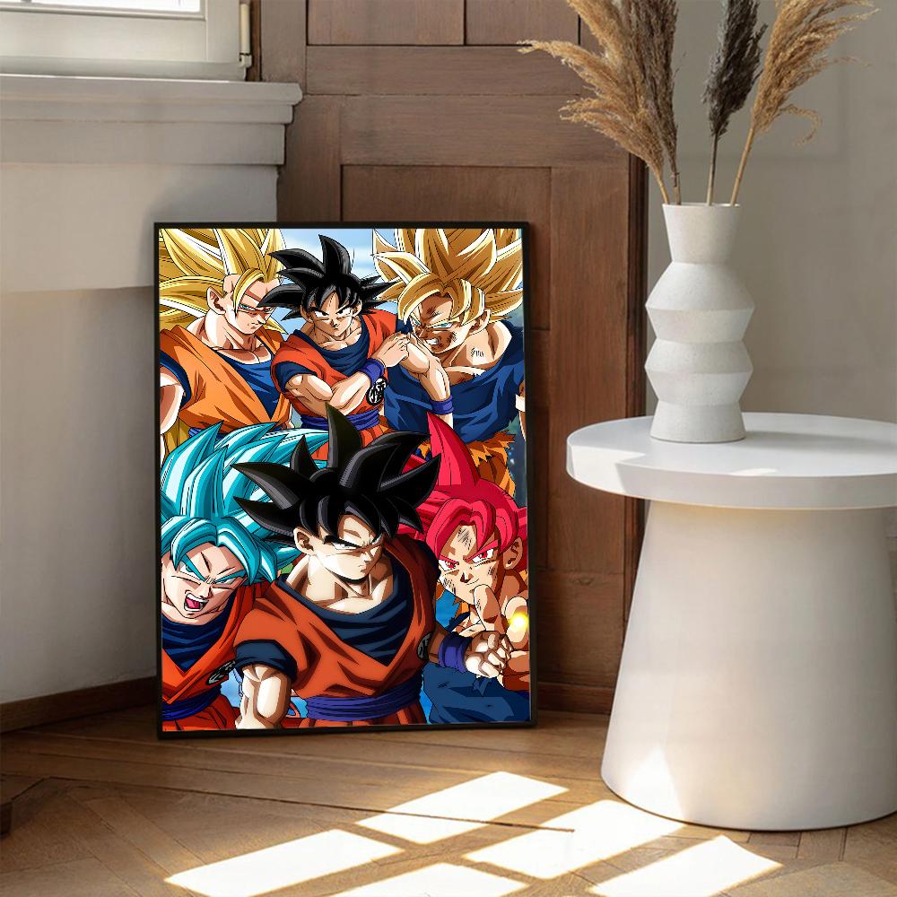 Figure Anime Vegeta Goku D-Dragon Ball Poster Classici Vintage Qualità HD Wall Art Poster Retrò per Decorazione Parete Casa Stanza