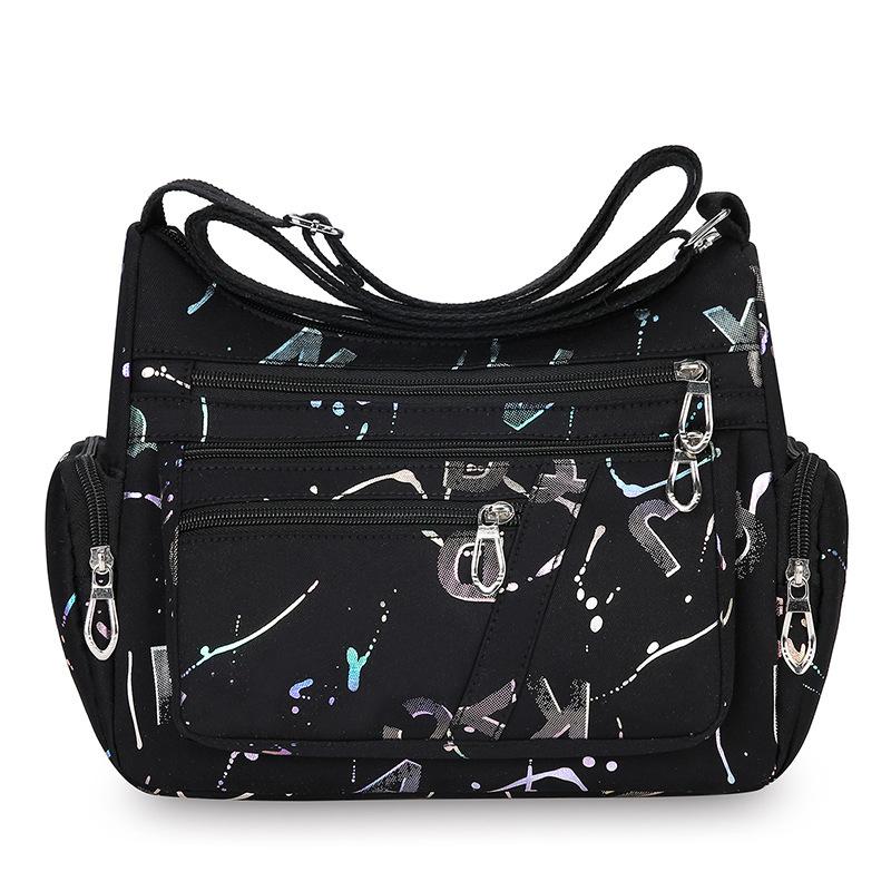 Fashion multi-compartment women s shoulder bag nylon printed bag commuter women s leisure large-capacity messenger bag women
