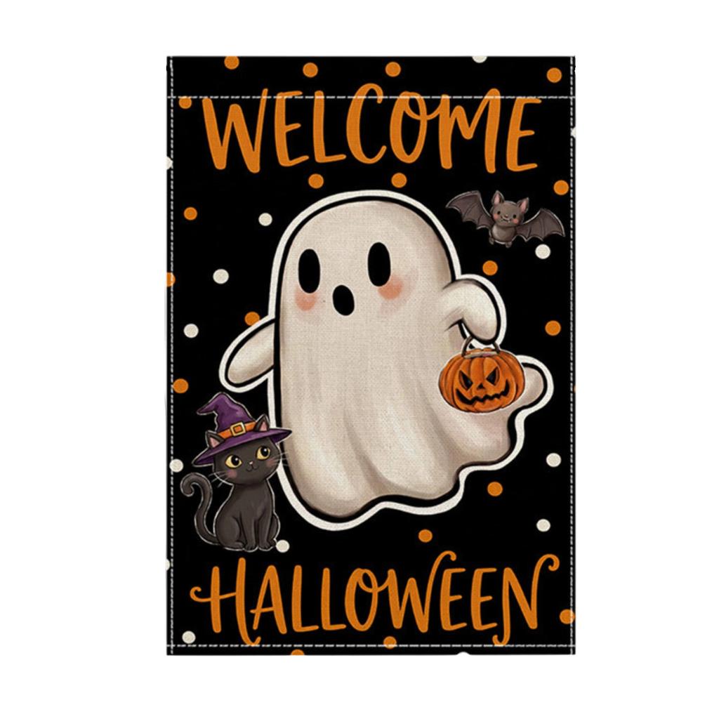 Halloween Garden Flag with Leaf Print for Fall Outdoor Decor