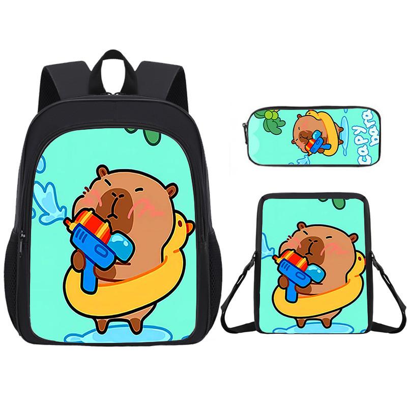 Capybara Kids Backpack And Pen Case With Lightweight Design For School And Day Trips