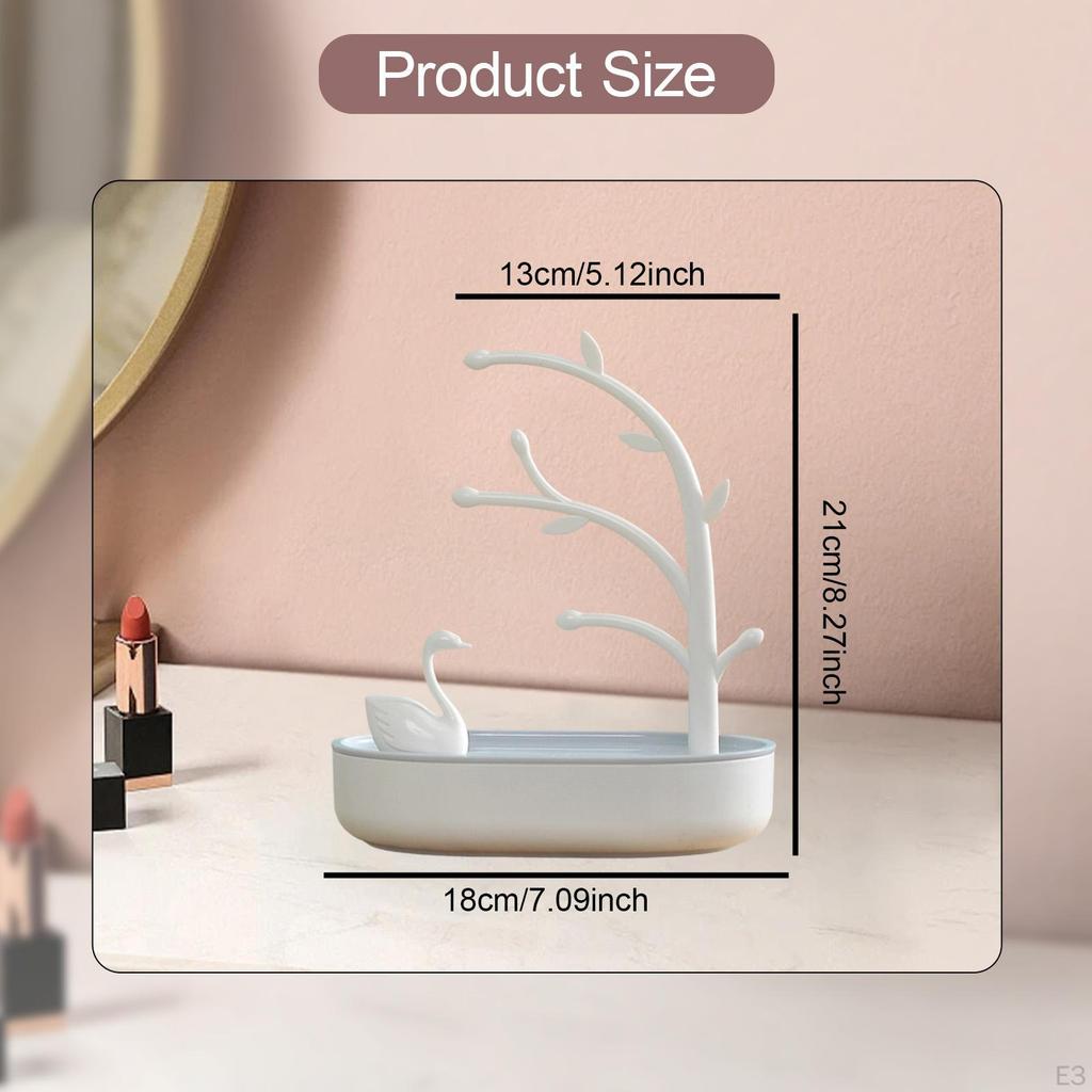 Swan Lake Jewelry Box Display Rack Decor Stylish Jewellery Storage Case Necklaces Organizer for