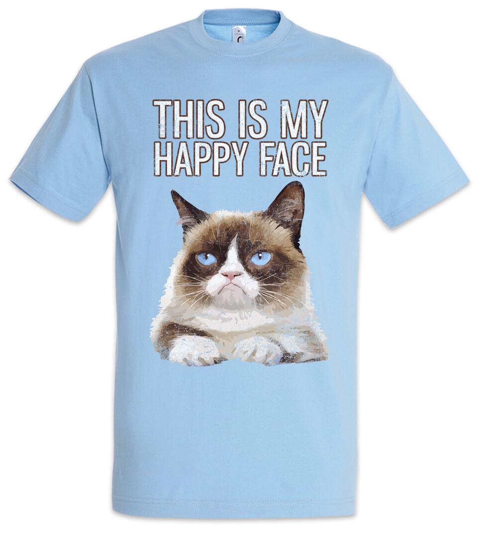 This Is My Happy Face Mens T-Shirt Mens Womens Tees Top Grumpy Cat Face Cat Smile Rockabella XL