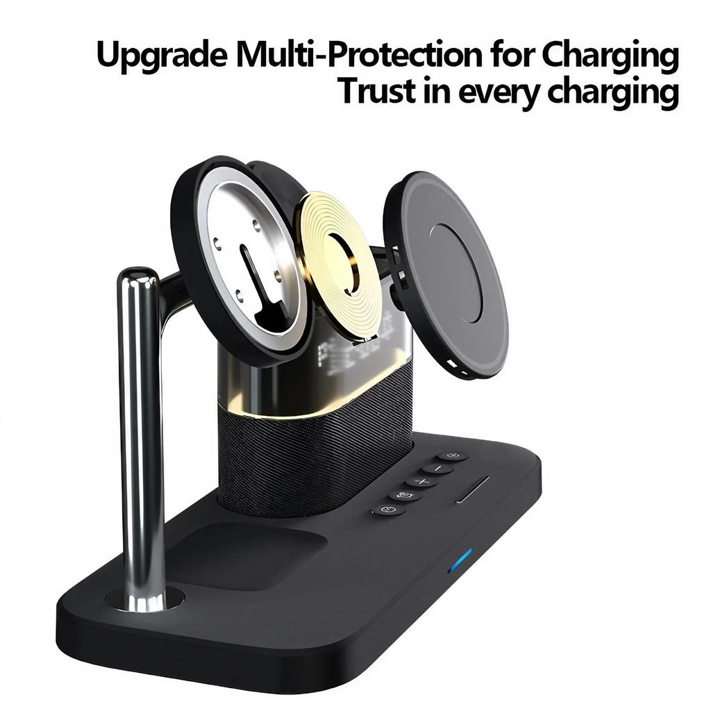 15W 5in1 Wireless Charger Magnetic Charging Station for iPhone 13 12 IWatch Ultra AirPods Samsung S23