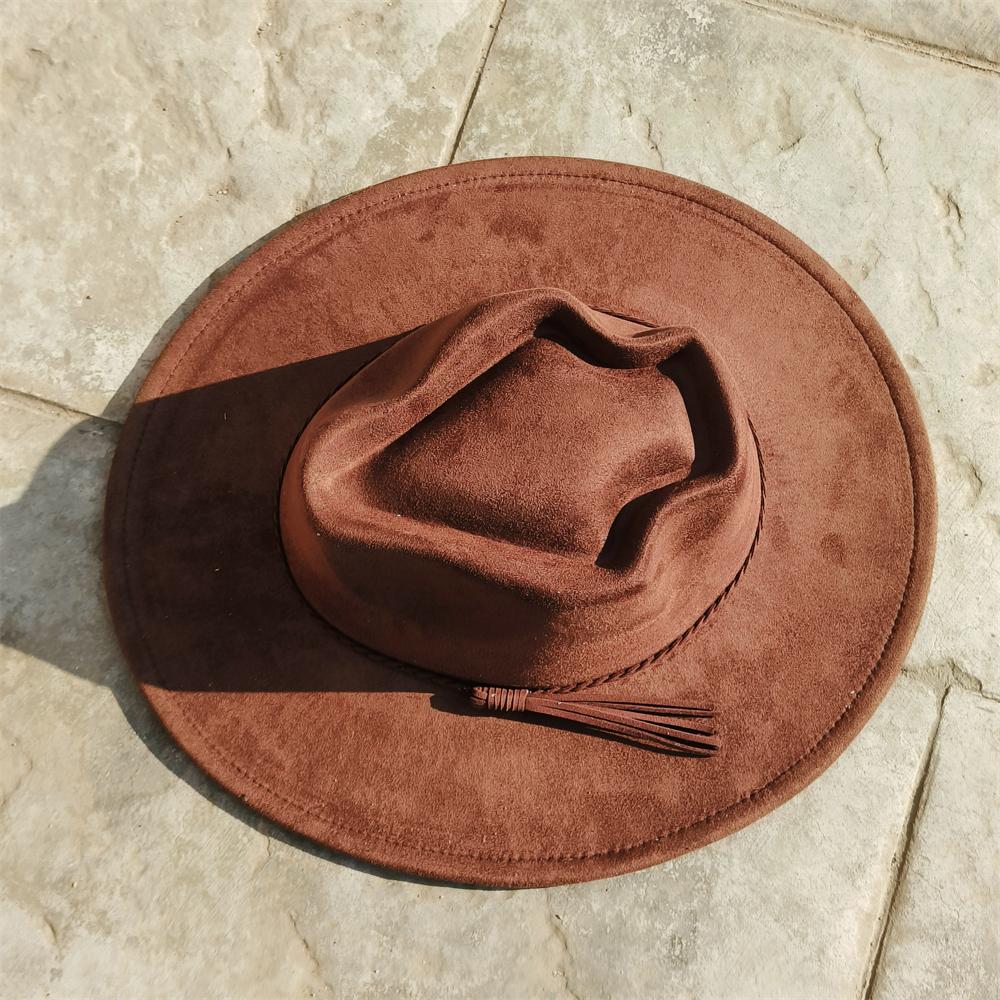Special Custom Hat Arrow Crown Suede Hat Fedora Suede Woman 9.5Cm Wide Brim  Panama Hat Unisex Chapeau Sombrero Hombre