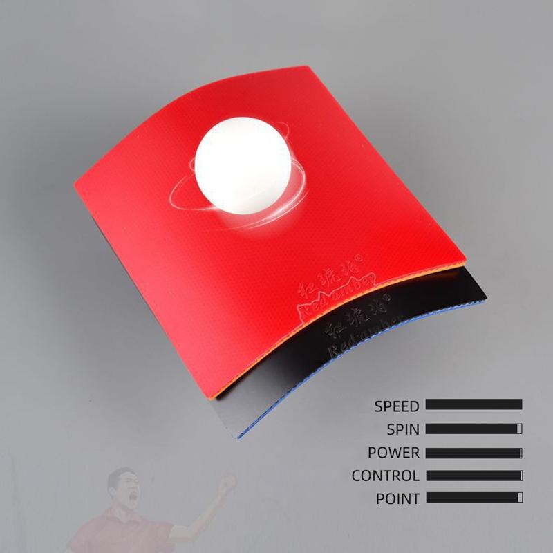 Goma de Tenis de Mesa Roja Ámbar Altamente Elástica Goma Adherente Puntos Hacia Dentro Goma de Ping Pong Esponja Astringente Para Entrenamiento de Tenis de Mesa