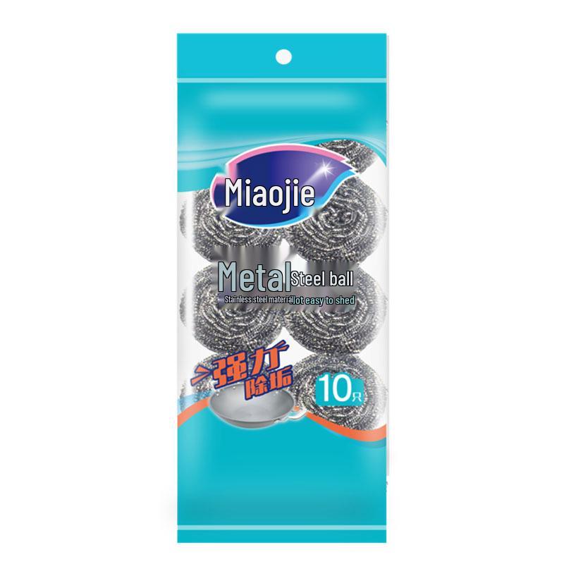 10-Pack Large Stainless Steel Wire Scrubbers for Kitchen and Dish Cleaning