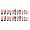 Clear Pink Long Fake Nails with Black Smudging Tip Durable & Never Splitting Comfort Fake Nails for Shopping Traveling Dating