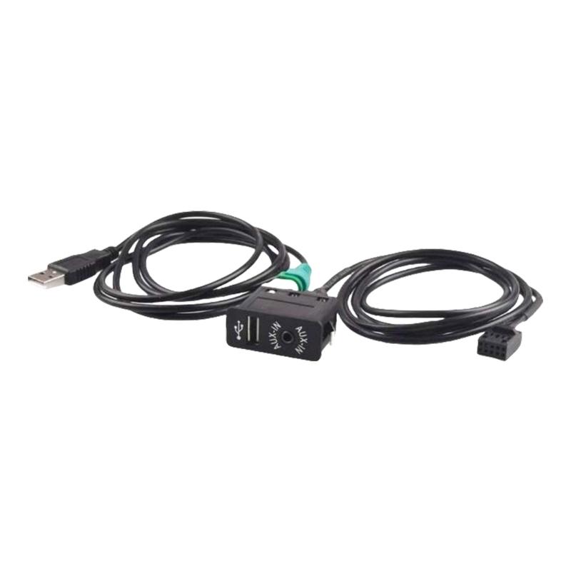 Adapter for E46 Automotive Accessories AUX in USB Switch Connector with USB Wire 10 Pin AUX Cable for Car Stereo