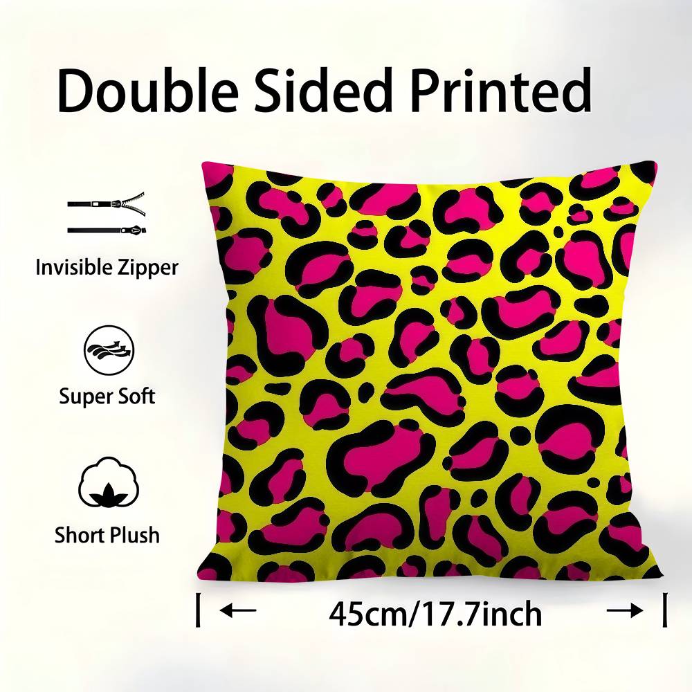 Leopard Print Pattern Cushion Cover Pillowcase Upholstery Sofa Throw Pillow Home Decor Pillowcas