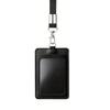 PU Leather ID Card Holder Work Badge Access Card Holder Employee Badge Meal Card Easy Pull Buckle Card Holder Lanyard