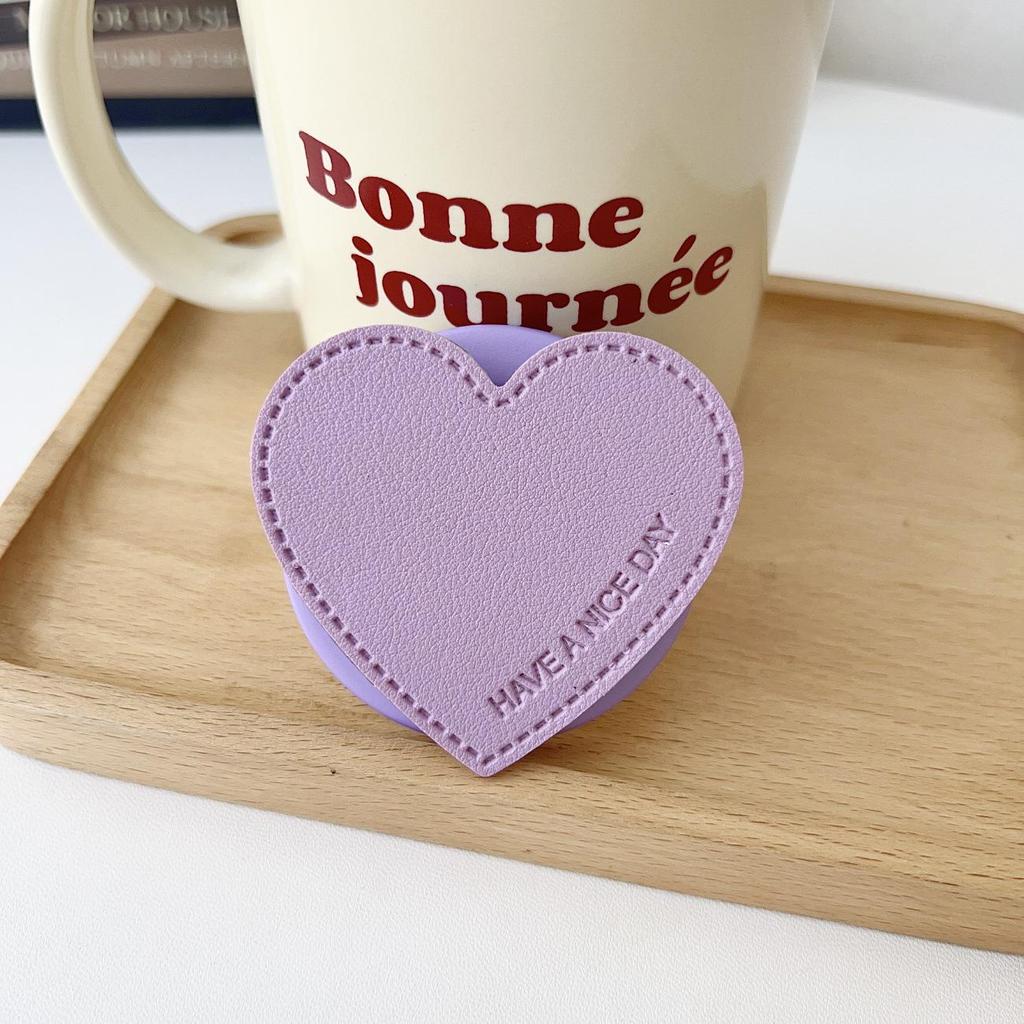 Leather Heart-Shaped Magsafe-Compatible Magnetic Phone Holder - Retractable, Foldable, Strong Adsorption