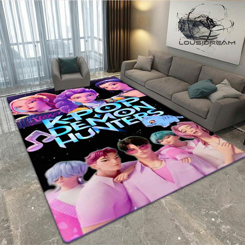 3D KPop Demon Hunters Print Carpet Non-slip Carpet Outdoor Carpets Area Rug Home Bedroom Decor Rug for Bedroom Birthday Gift